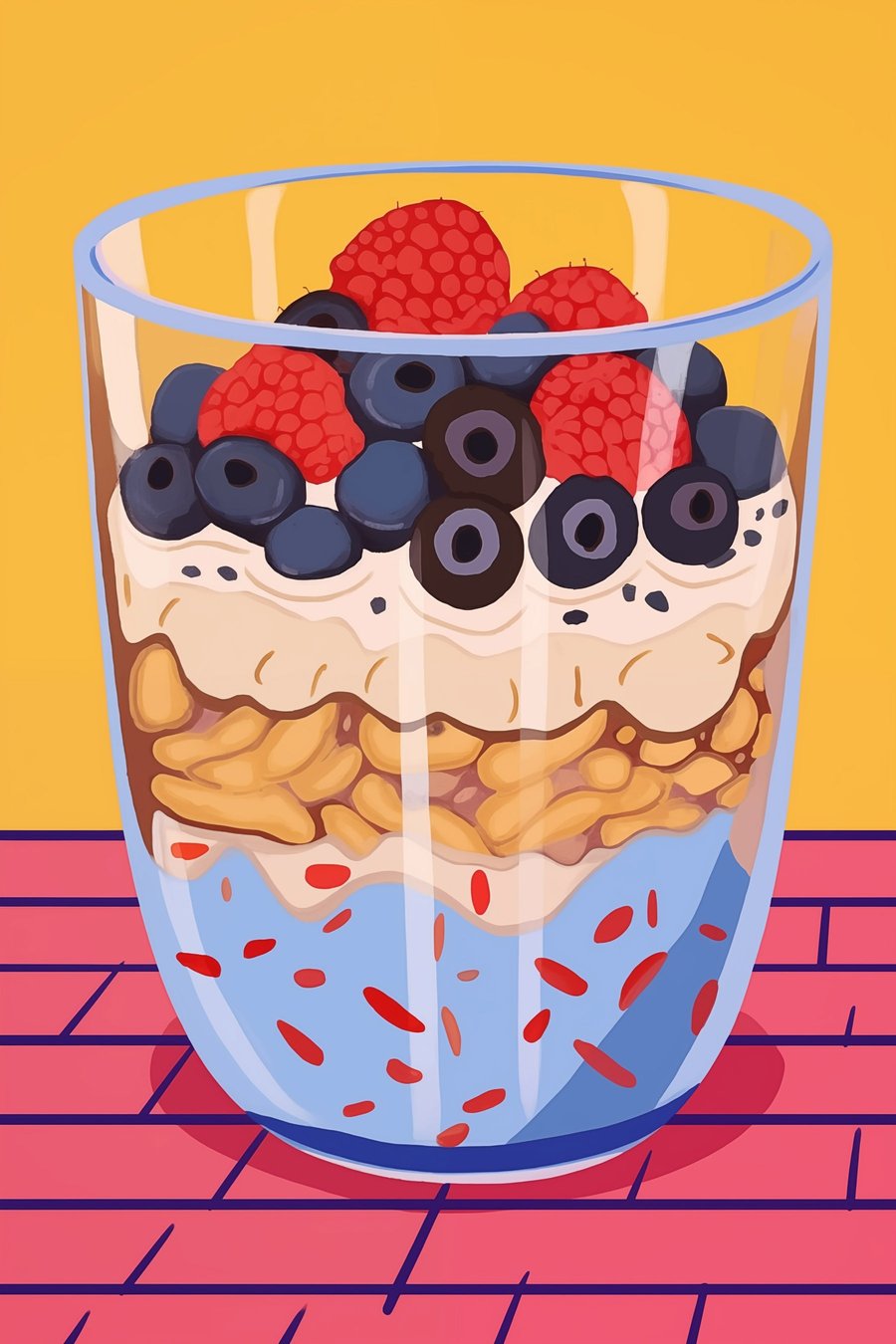 Joghurt bogyókkal és müzlivel — teljes motívum