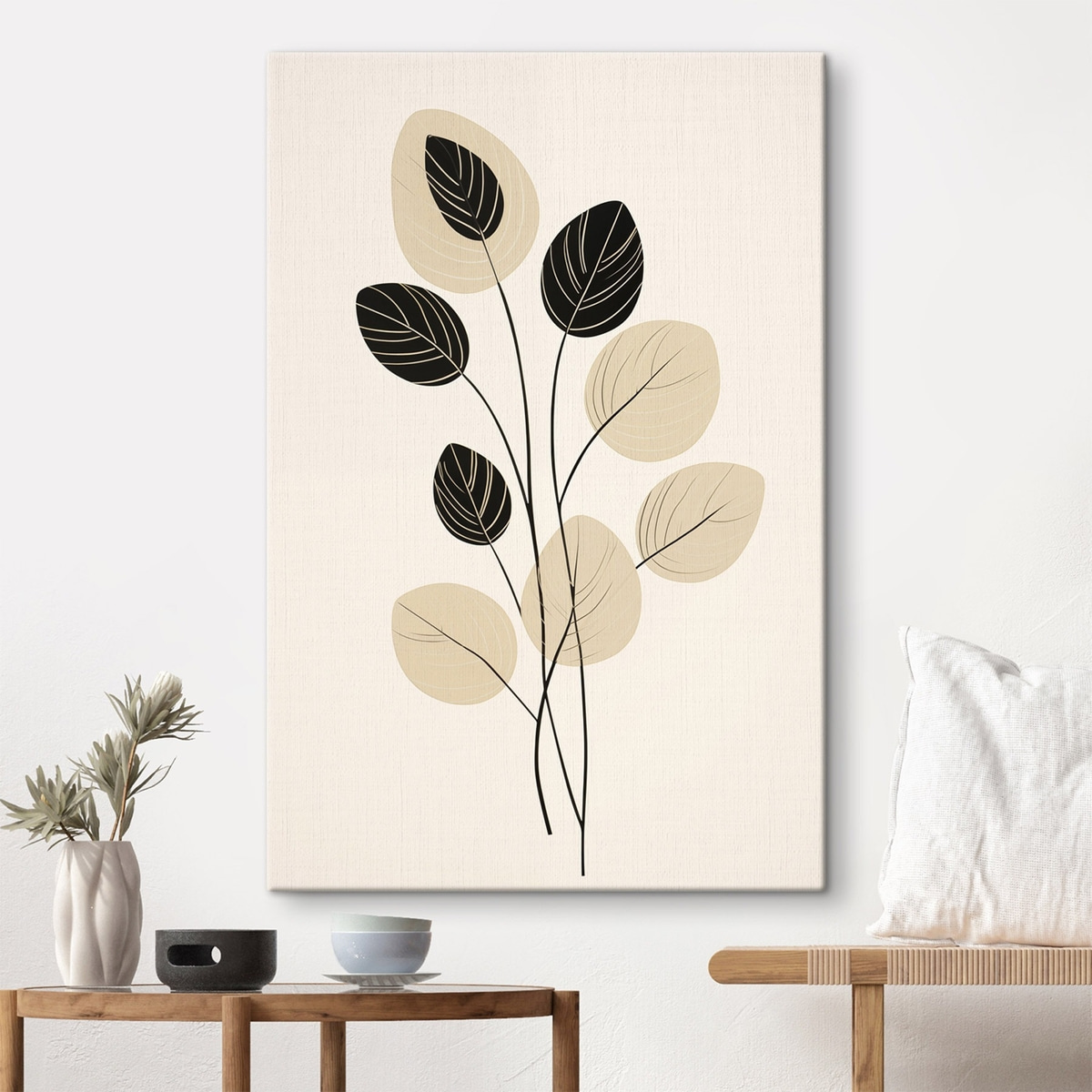 Minimalista botanikai illusztráció — lakásbelső 1