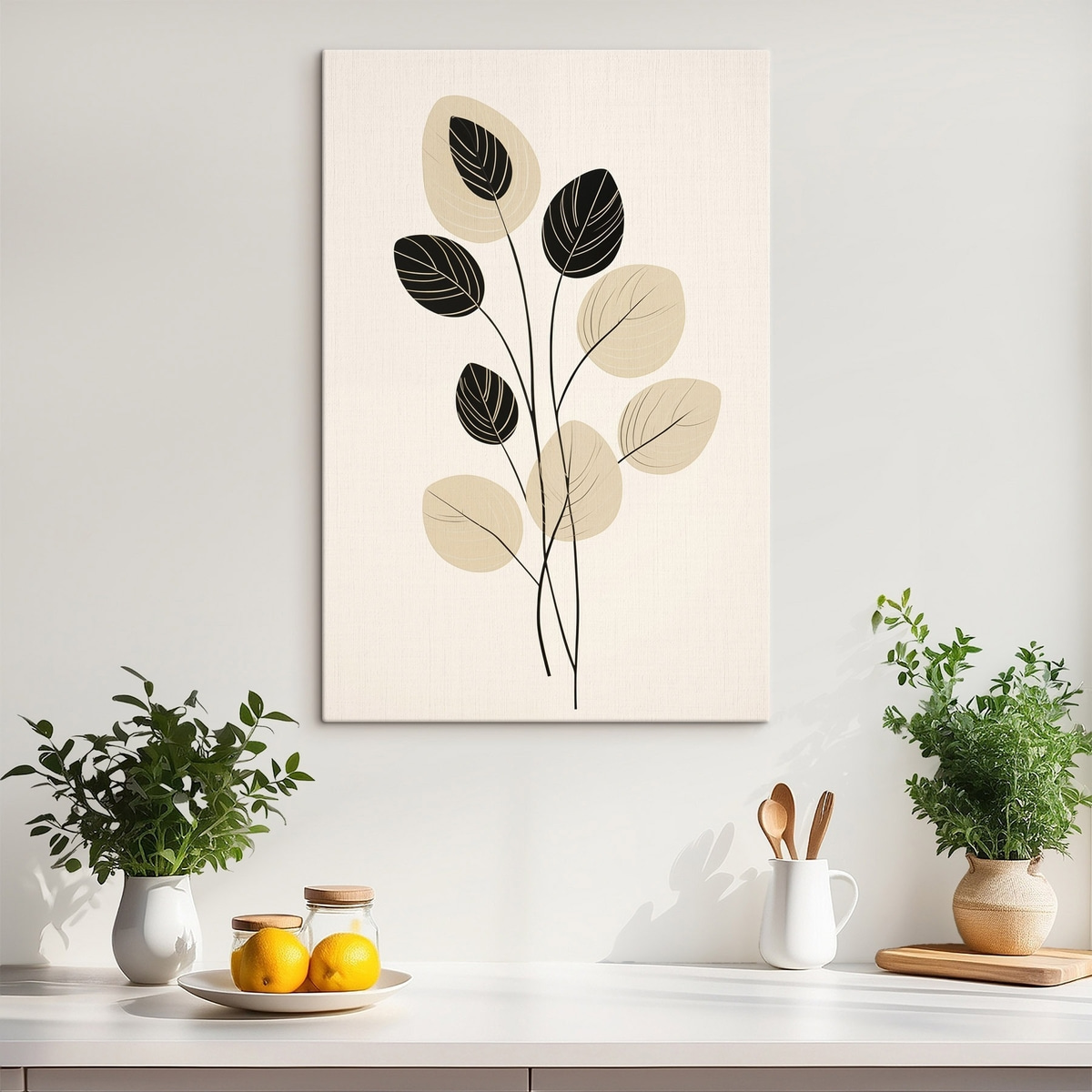 Minimalista botanikai illusztráció — lakásbelső 2