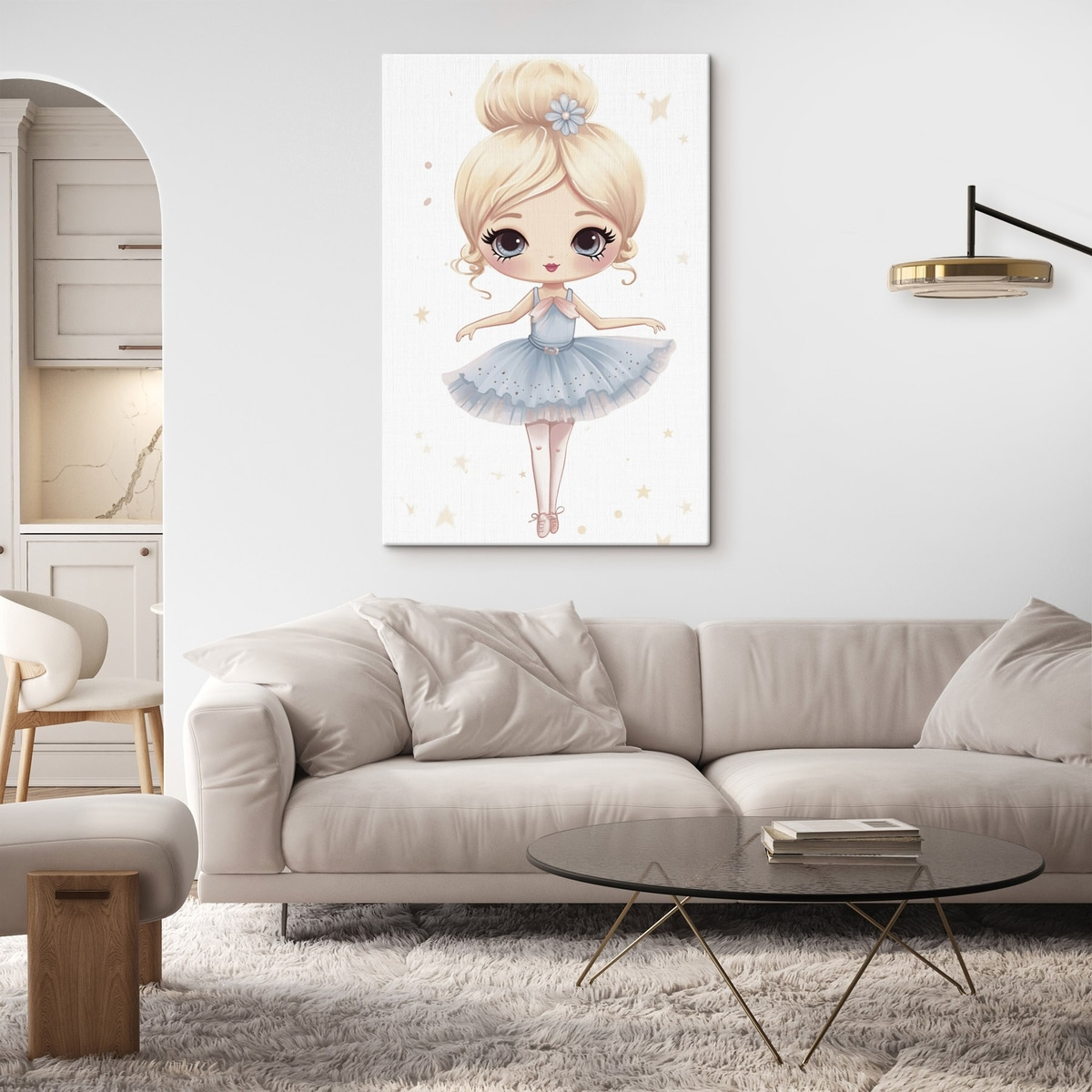 Balerina baba kék ruhában — lakásbelső 2