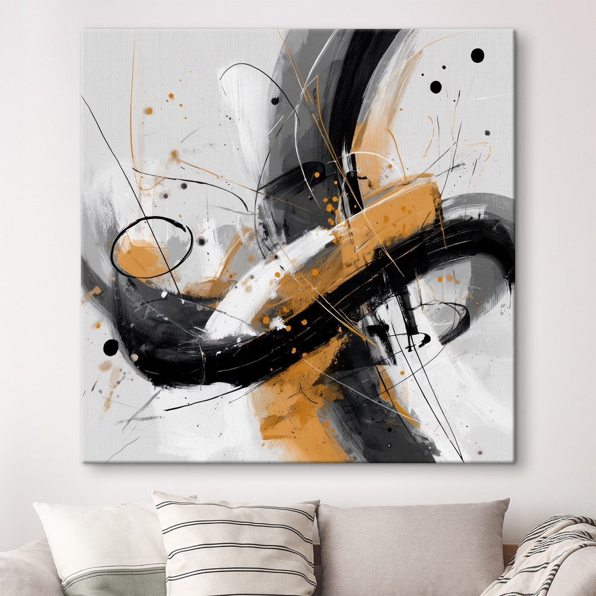 Grafikai visszhang modern absztrakcióban — lakásbelső 3