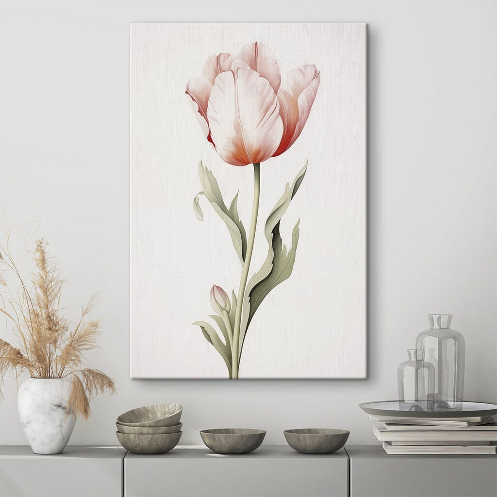 Halvány rózsaszín tulipán — lakásbelső 2