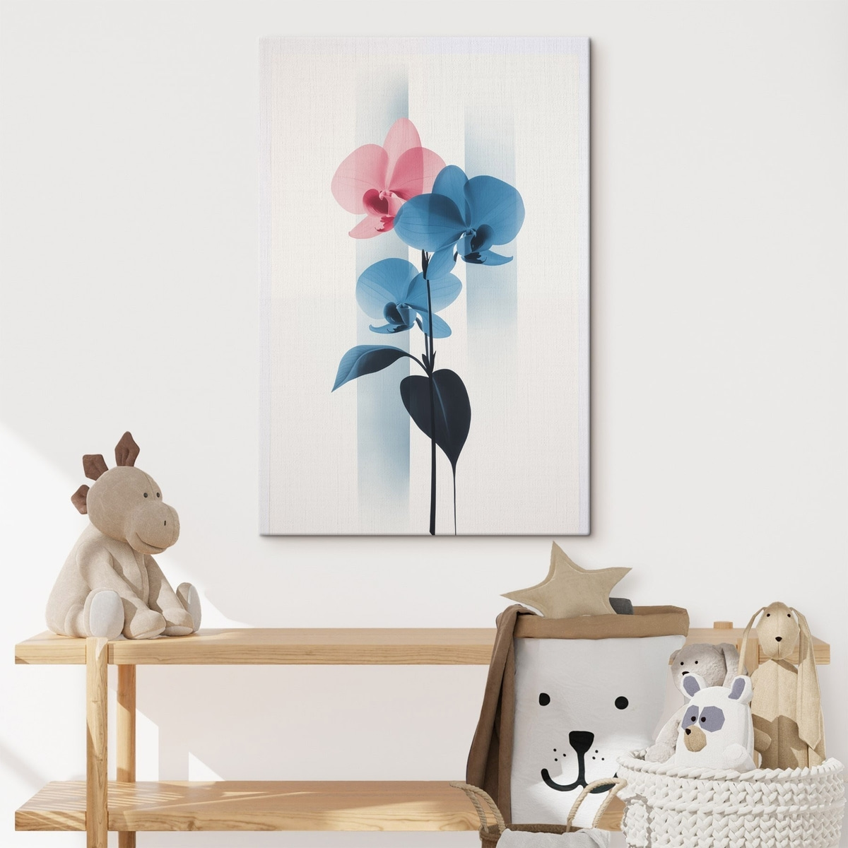 Orchideák függőleges csíkokkal — lakásbelső 2