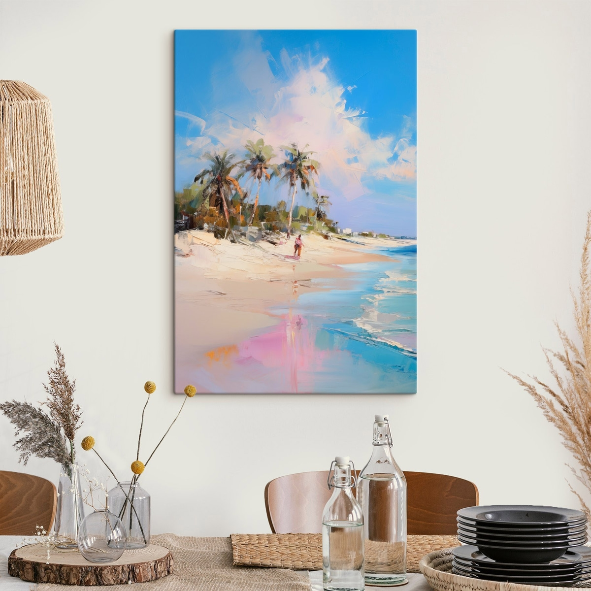 Absztrakt pálmás strand — lakásbelső 2
