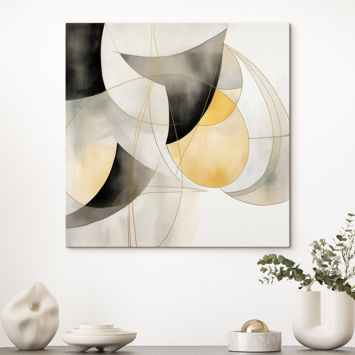 Modern geometrikus absztrakció — lakásbelső 1