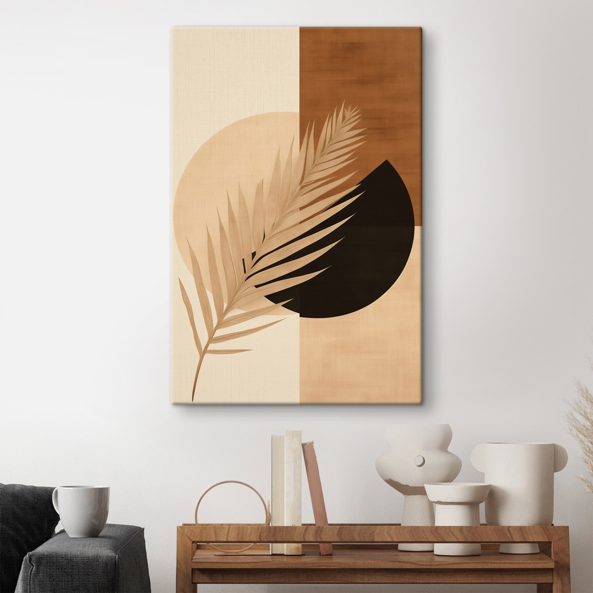 Pálmalevél terrakotta formák — lakásbelső 1