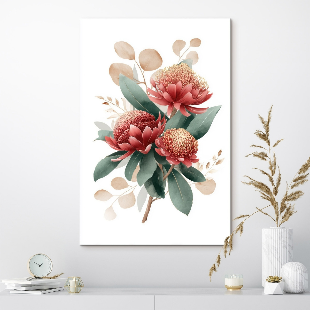 Kifejező protea-csokor — lakásbelső 3