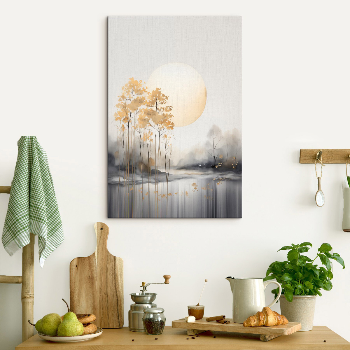 Sárga lombú fák ködben — lakásbelső 2