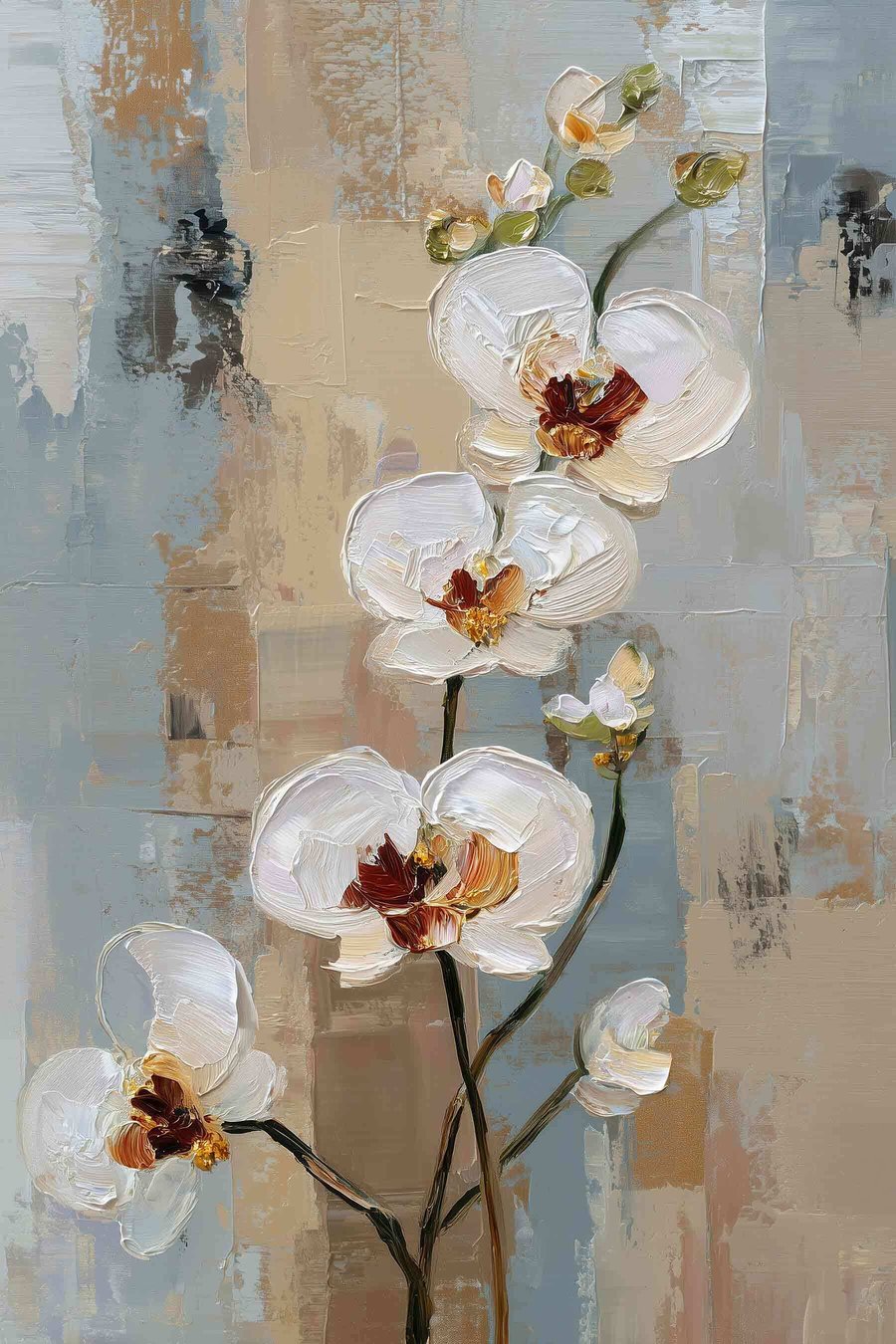 Fehér orchideavirágok — teljes motívum