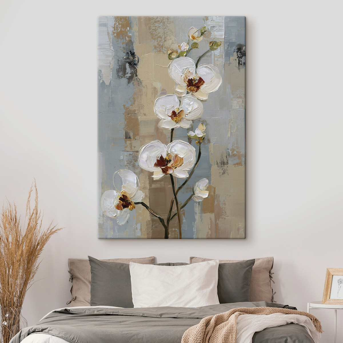 Fehér orchideavirágok — lakásbelső 2