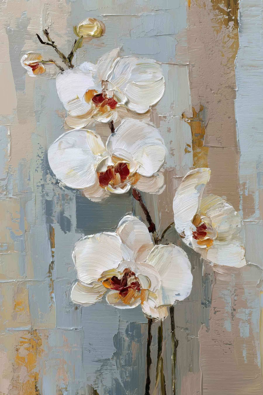 Fehér orchideavirágok — teljes motívum