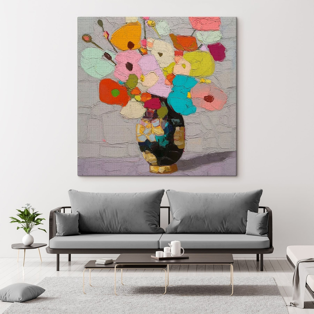 Virágkompozíció vázában — lakásbelső 2