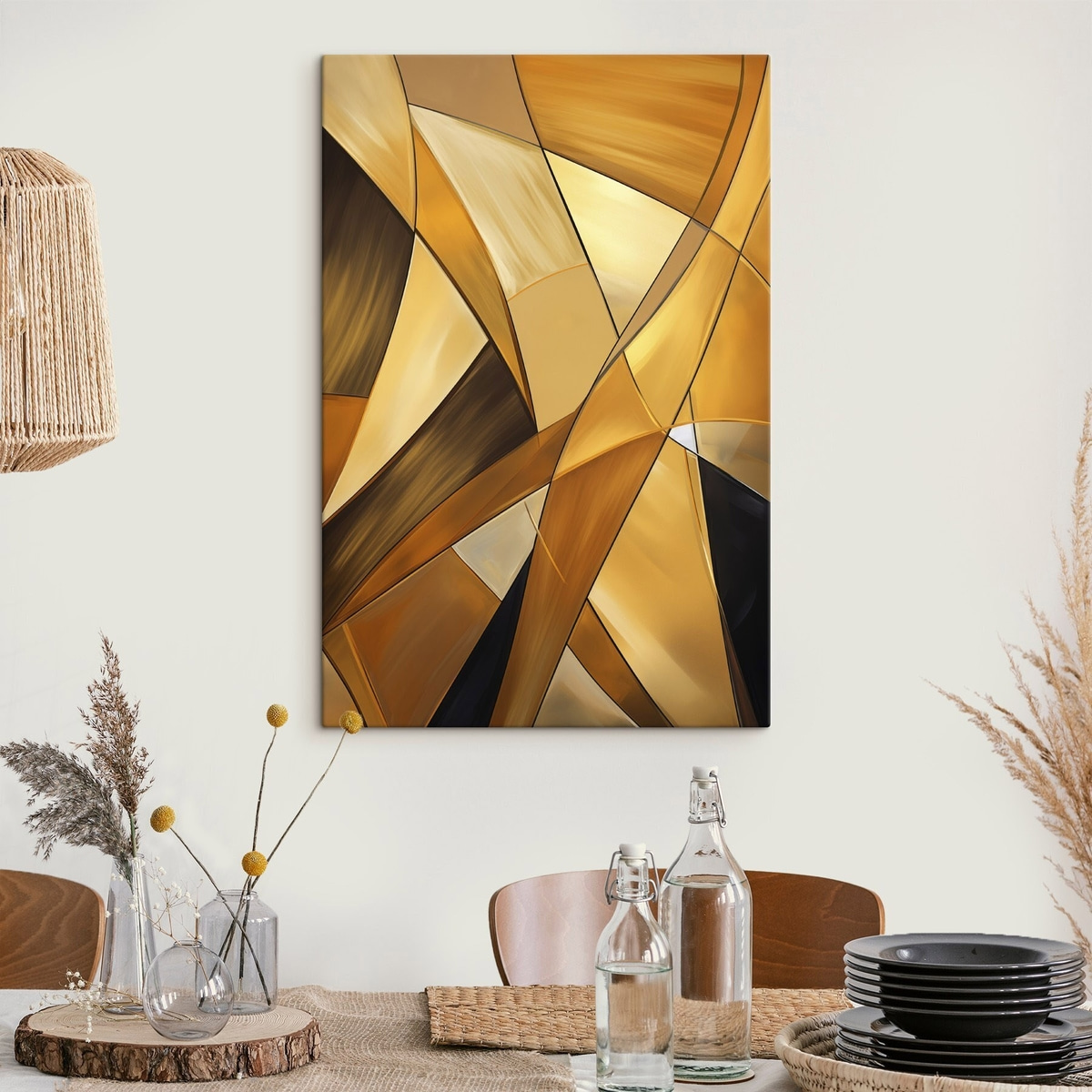 Barna geometrikus formák — lakásbelső 1