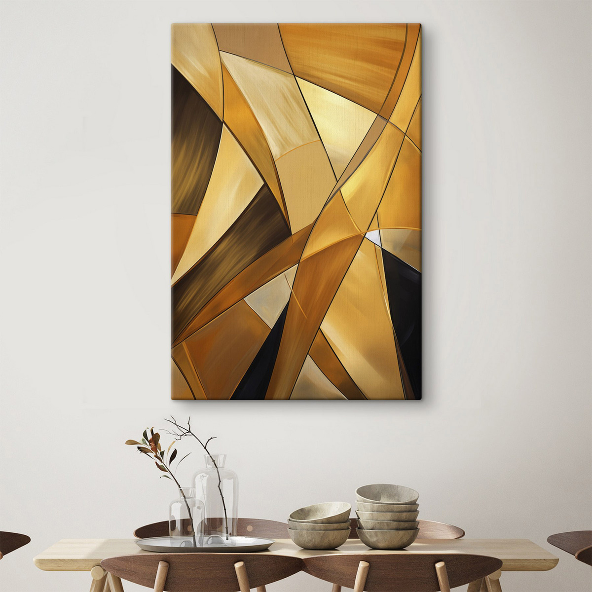 Barna geometrikus formák — lakásbelső 2