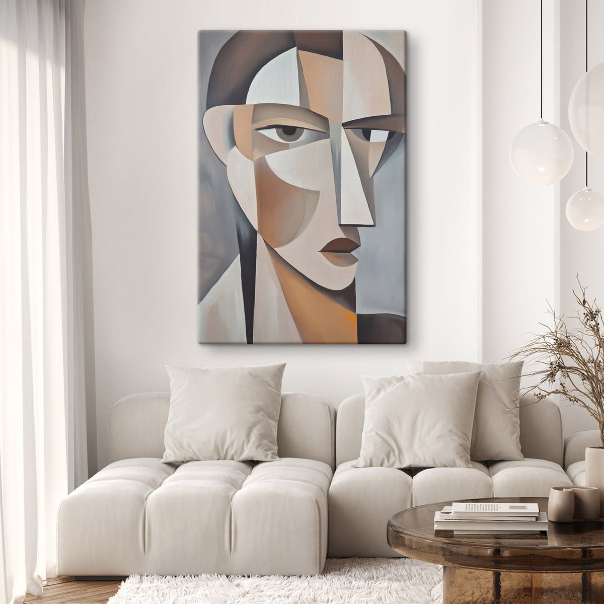 Modern kubista portré — lakásbelső 3