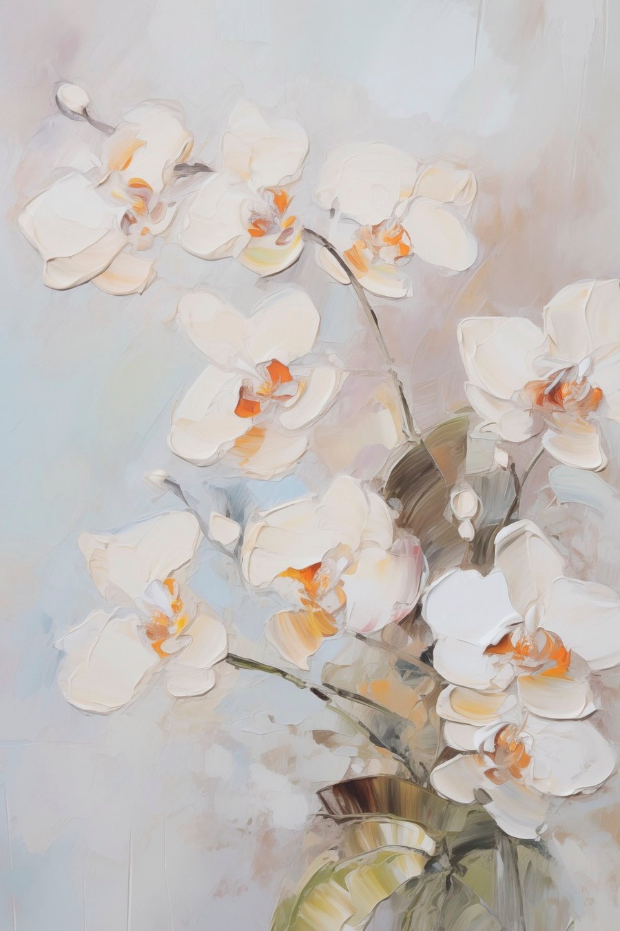 Orchideák festményhatással — teljes motívum