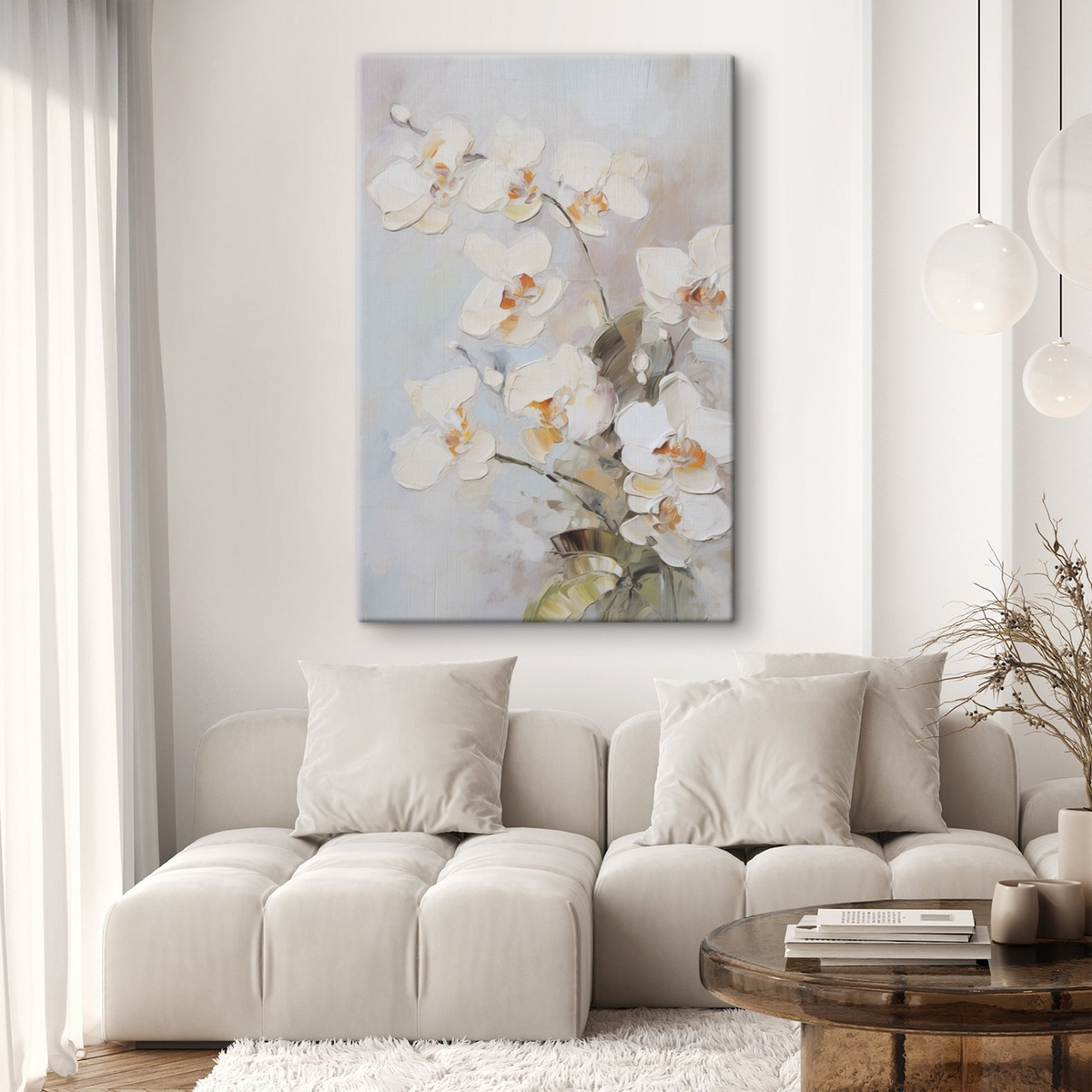 Orchideák festményhatással — lakásbelső 2