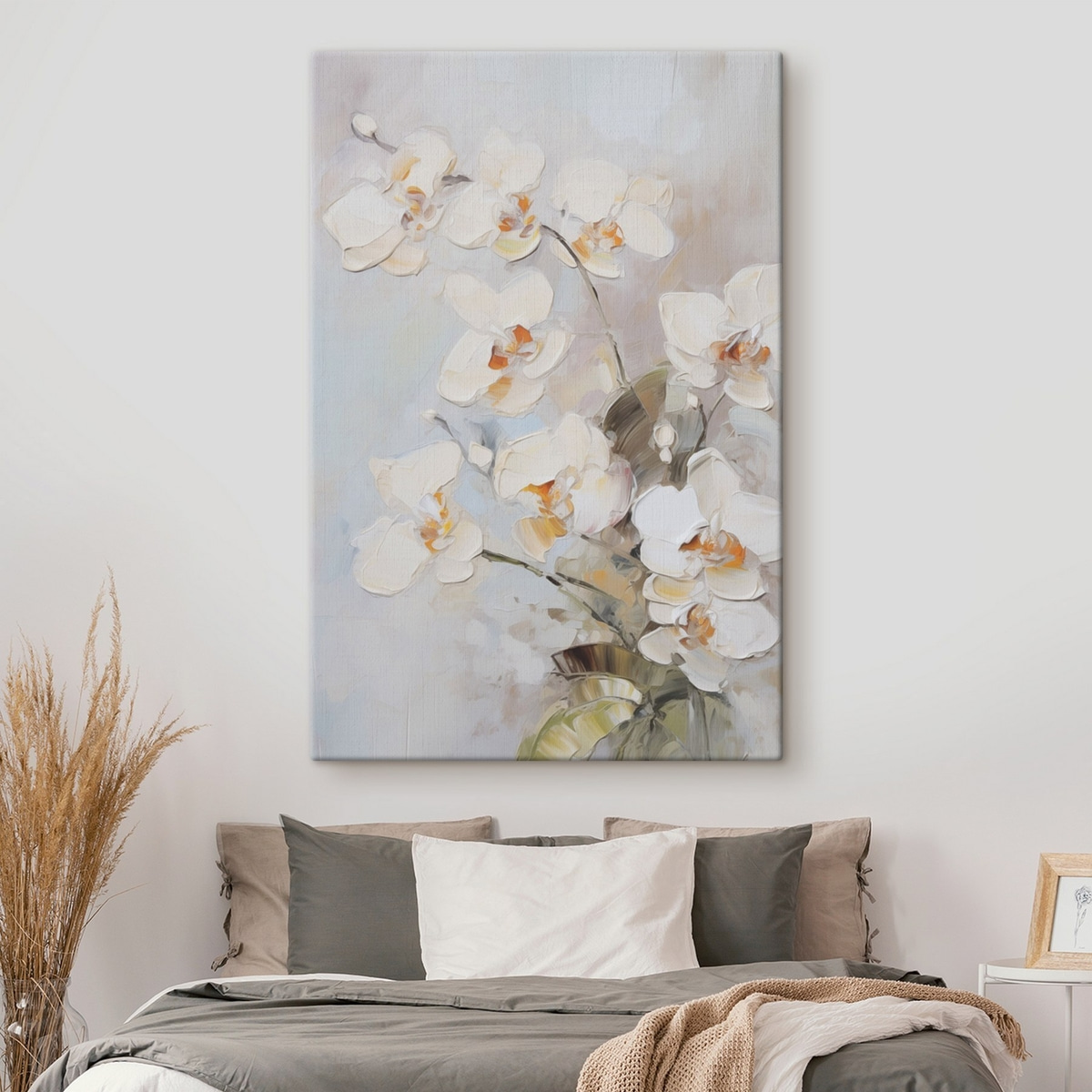 Orchideák festményhatással — lakásbelső 1