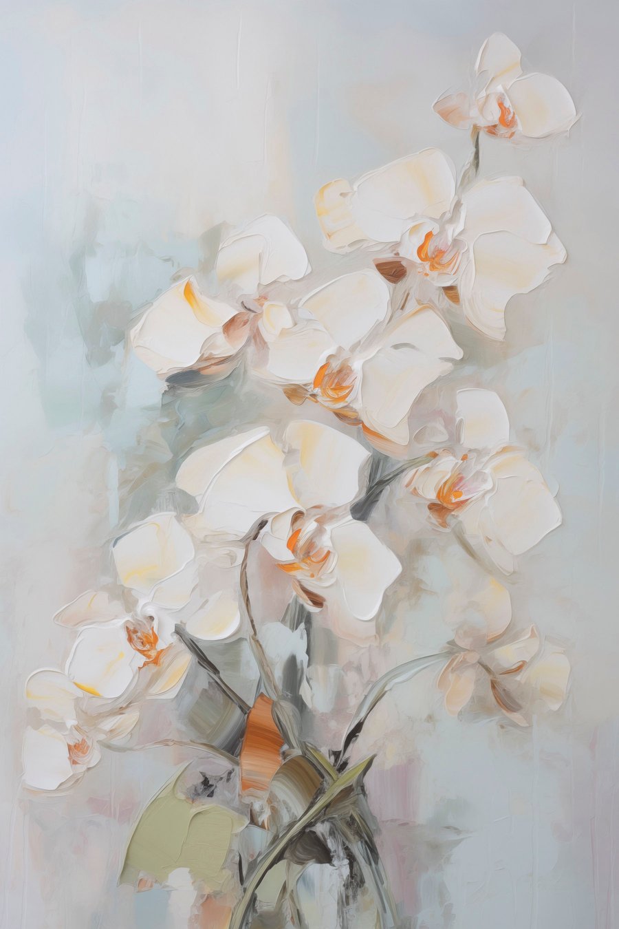 Orchideaág festményhatással — teljes motívum