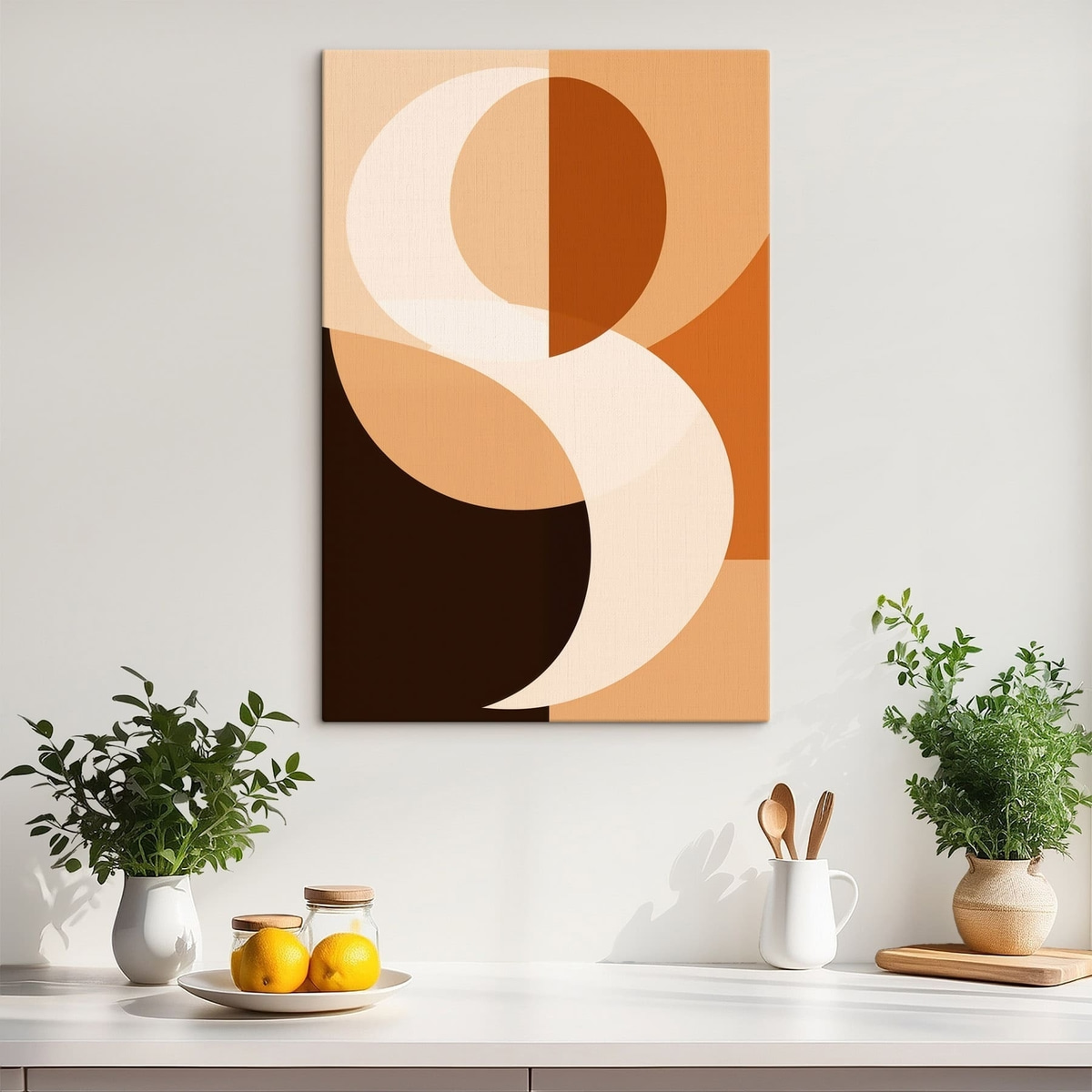 Meleg bézs geometriai formák — lakásbelső 3