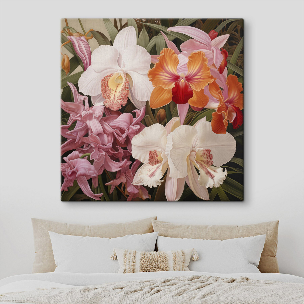 Trópusi virágok orchideákkal — lakásbelső 2