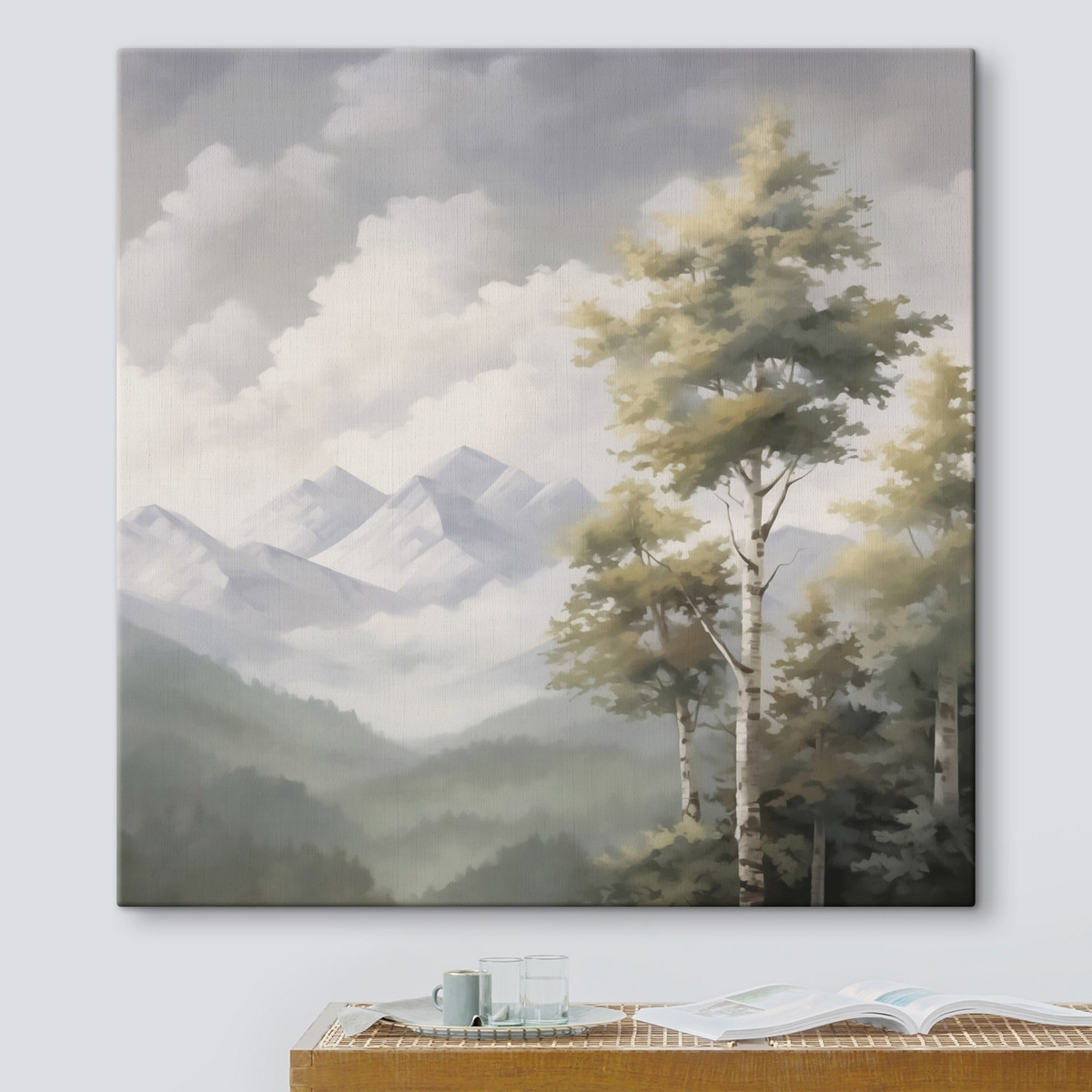 Hegyi táj festményhatással — lakásbelső 1