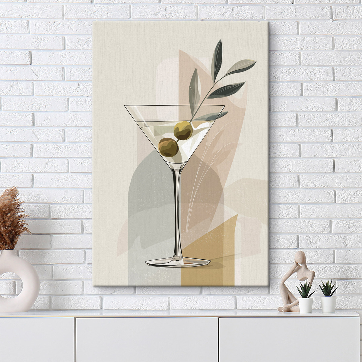 Minimalista váza ággal — lakásbelső 2