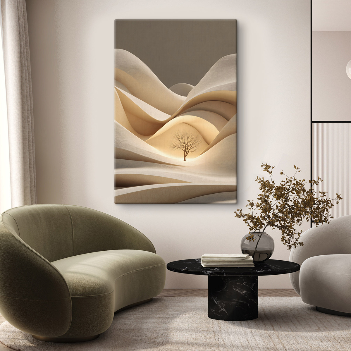 Szürrealista táj fával — lakásbelső 2
