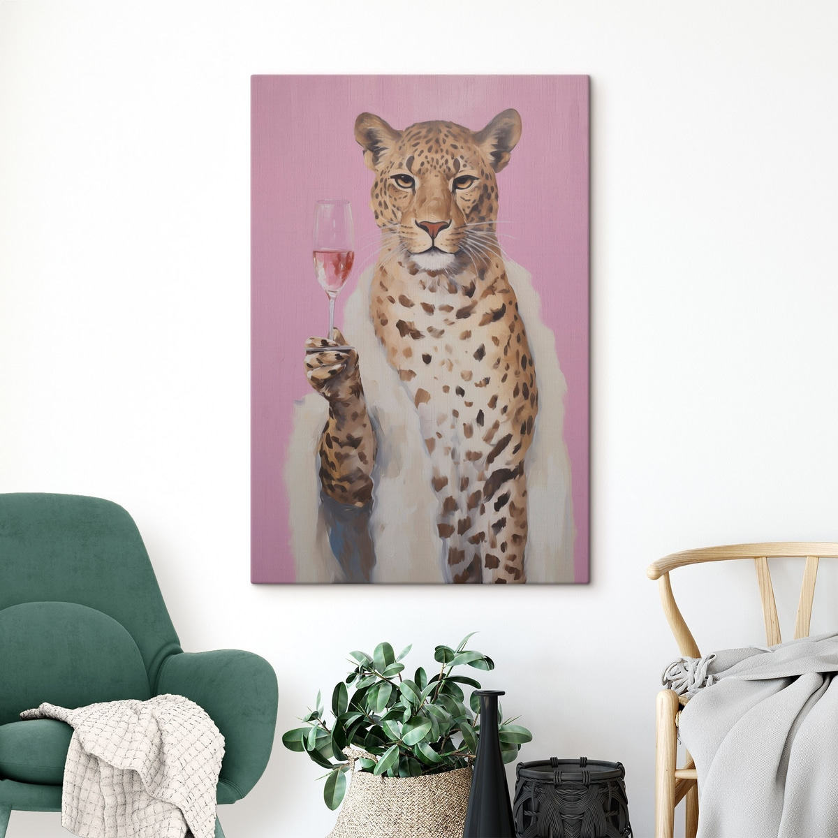 Leopárd egy pohár rozéval — lakásbelső 1