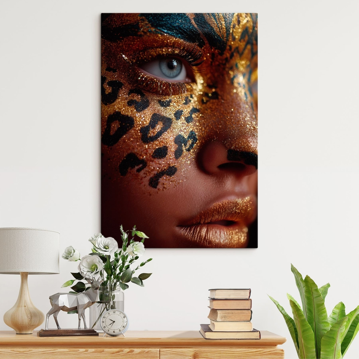 Közeli portré állatmintával — lakásbelső 1
