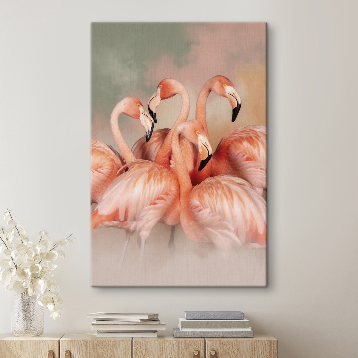 Flamingók pasztell párában — lakásbelső 2