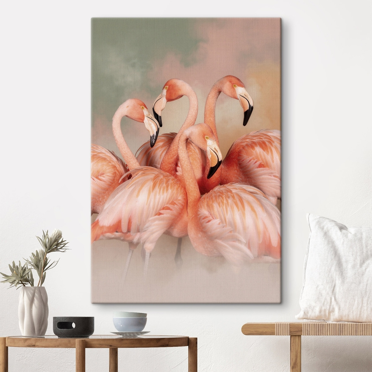 Flamingók pasztell párában — lakásbelső 1