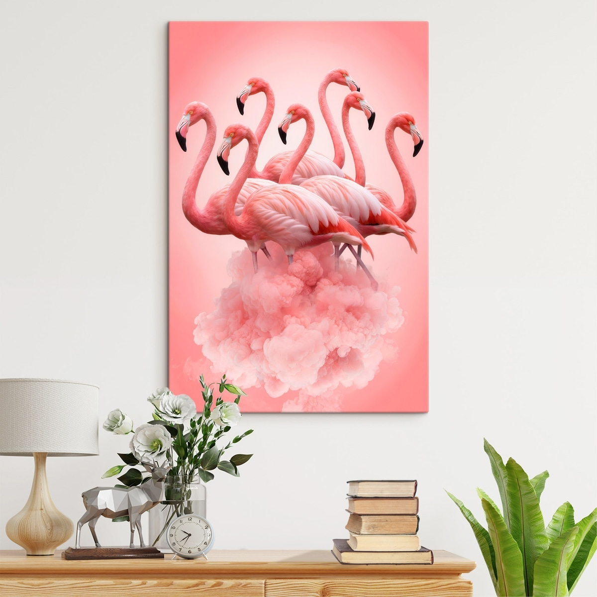 Flamingók rózsaszín felhőn — lakásbelső 2