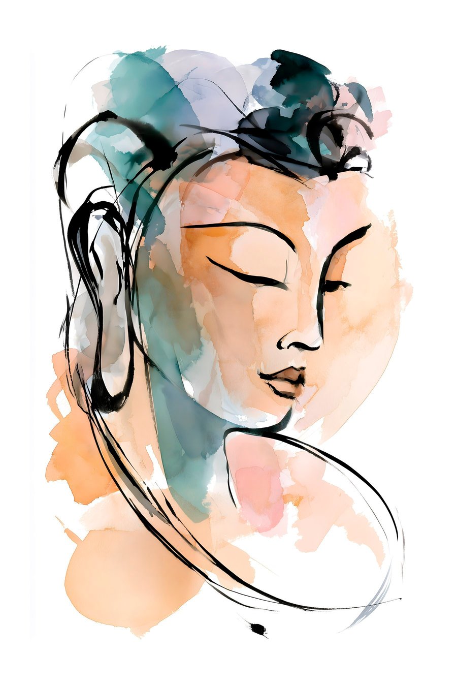 Buddha akvarell stílusban — teljes motívum