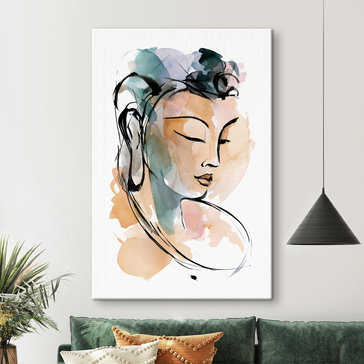 Buddha akvarell stílusban — lakásbelső 1
