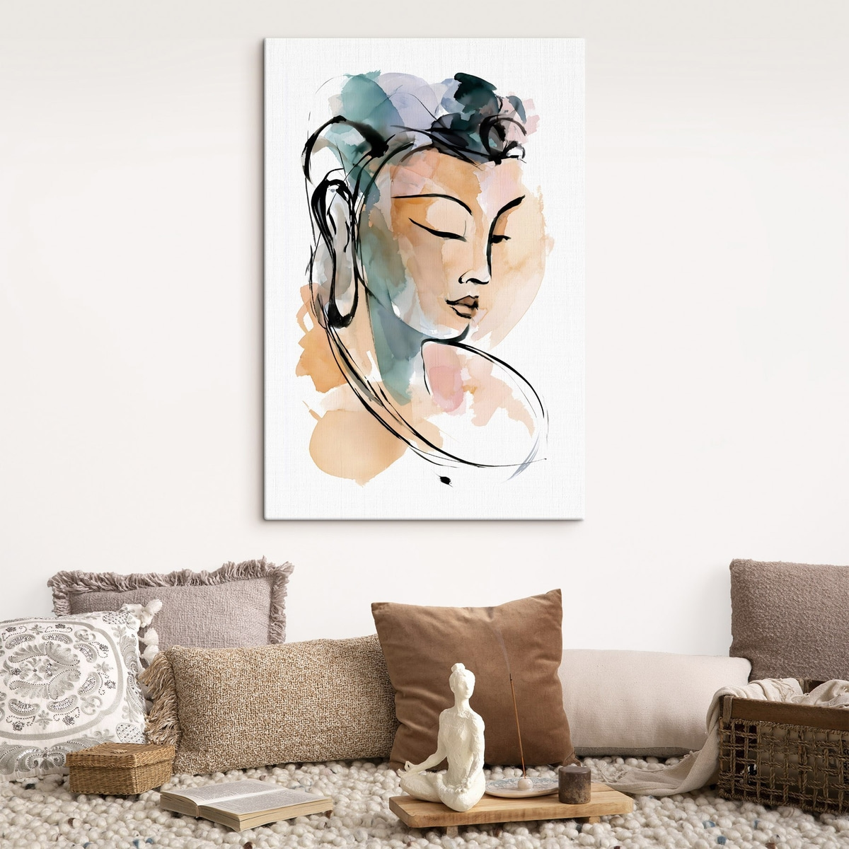 Buddha akvarell stílusban — lakásbelső 2