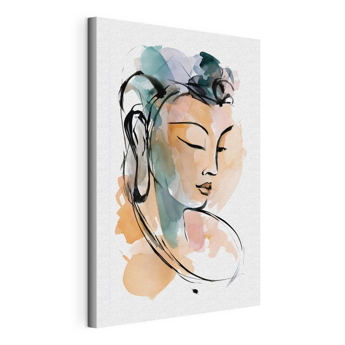 Buddha akvarell stílusban, kifeszített vászon körbefutó széllel