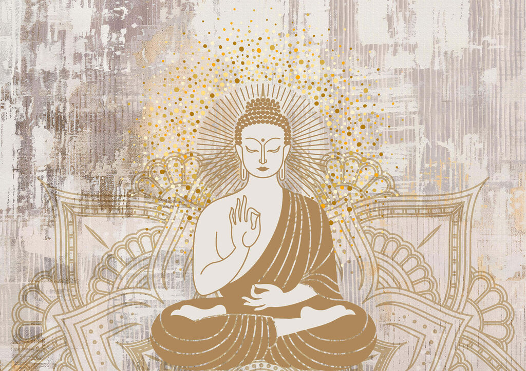 Buddha aranyvonalak között — teljes motívum