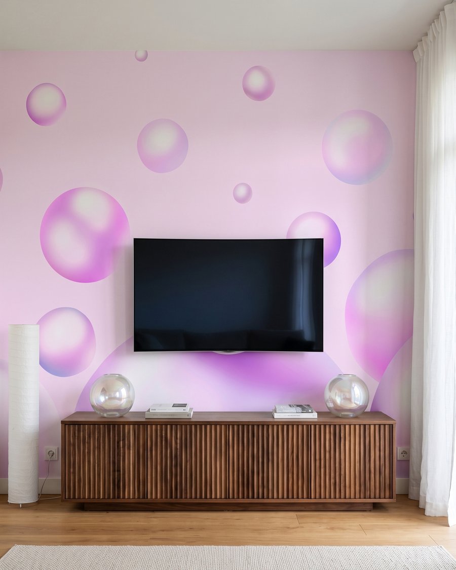 Fényes gömbök lebegnek — lakásbelső 3