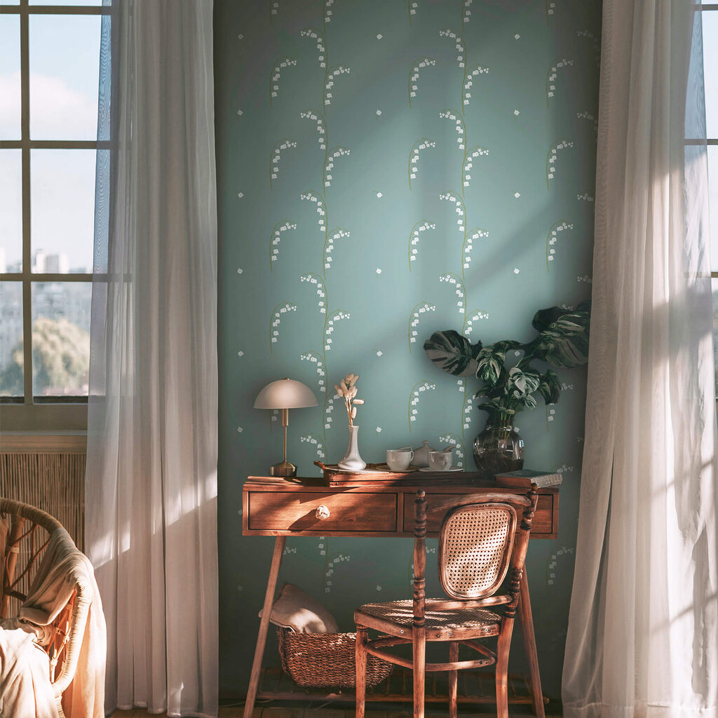 Finom ágak türkizen — lakásbelső 2
