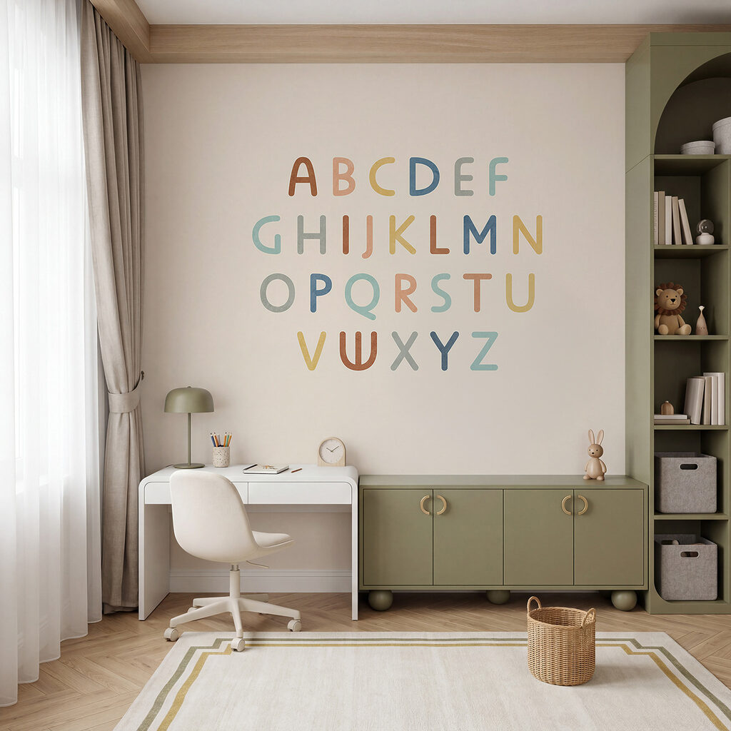 Ábécé színes betűkkel — lakásbelső 1
