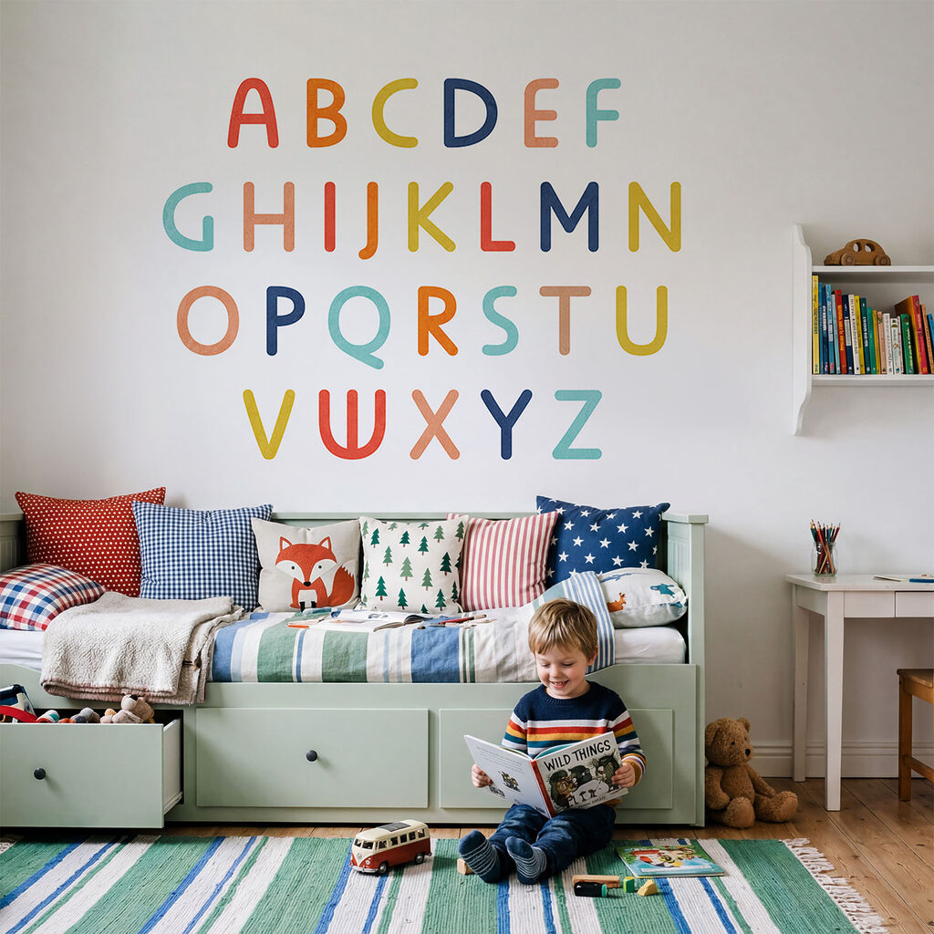 Ábécé színes betűkkel — lakásbelső 2