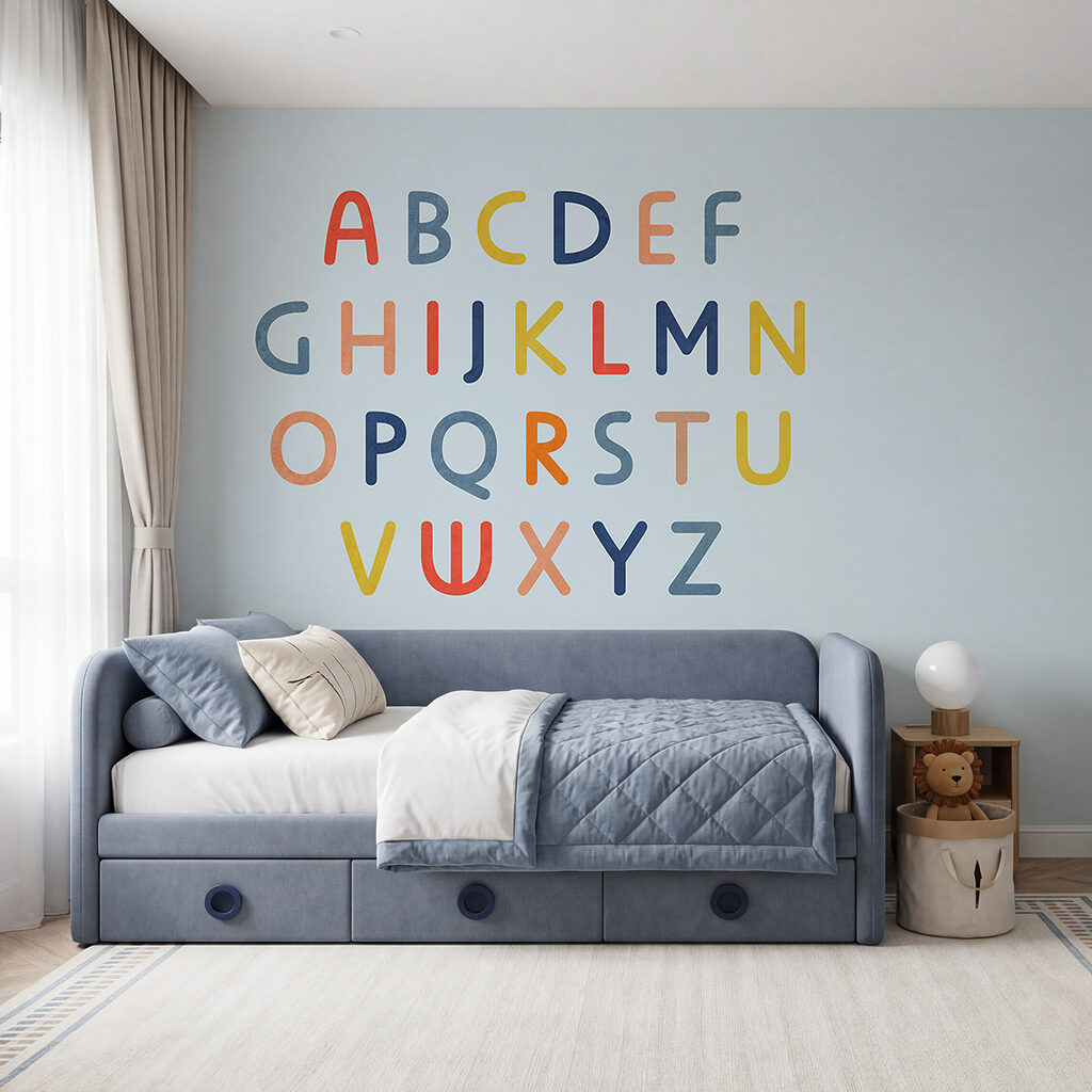 Ábécé színes betűkkel — lakásbelső 2