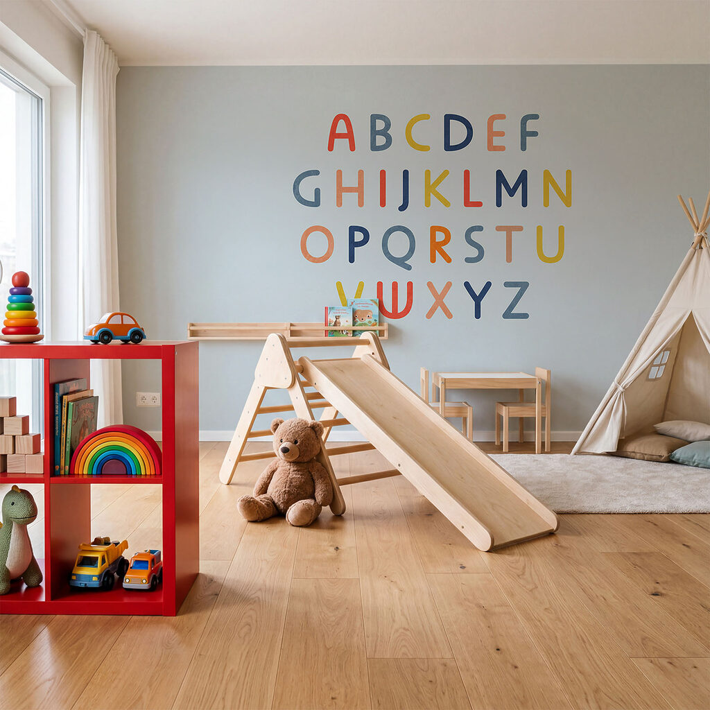 Ábécé színes betűkkel — lakásbelső 1