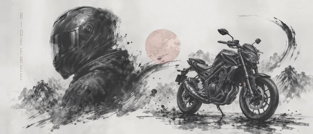 Motor ecsetvonások között — teljes motívum