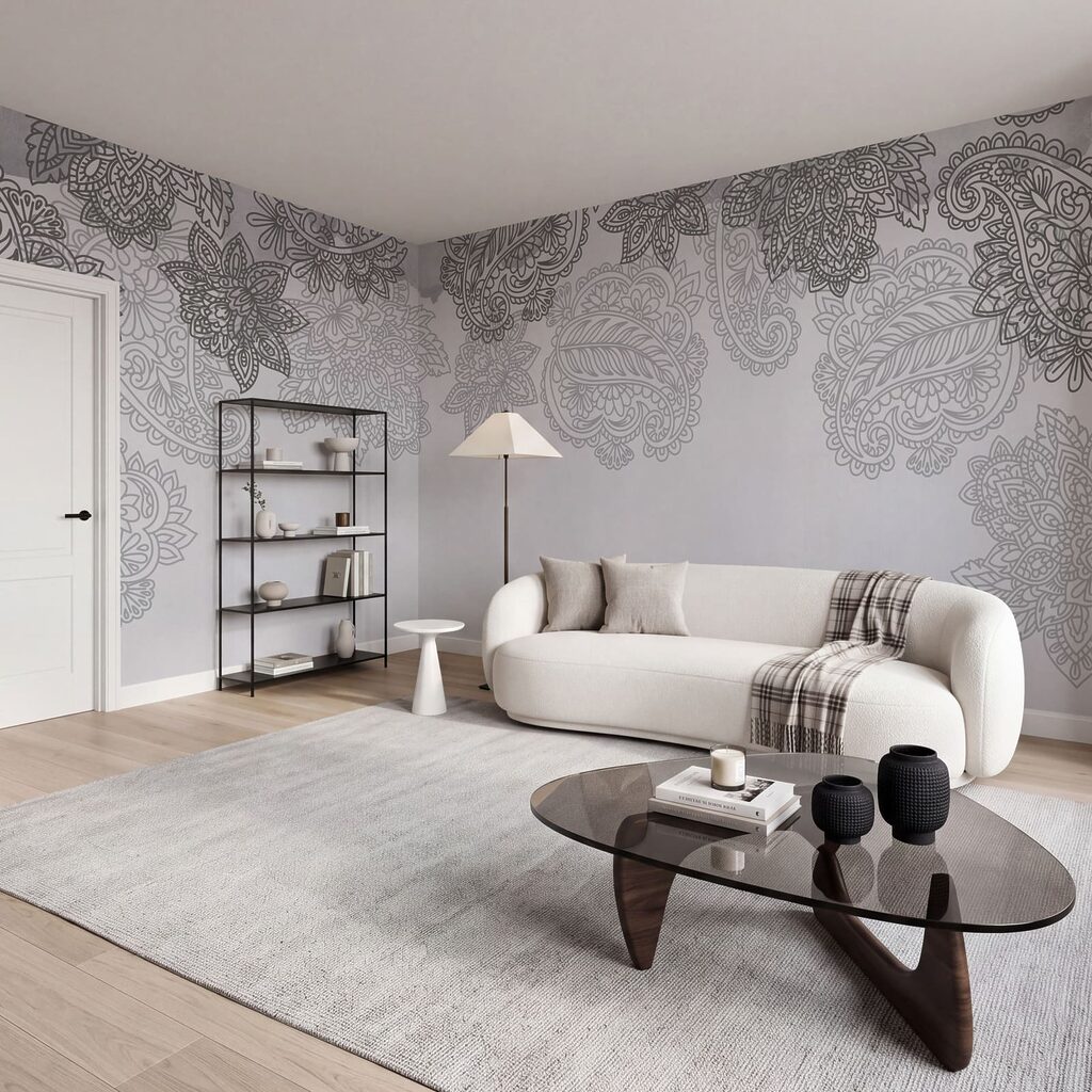 Paisley-minta a felső szegélyen — lakásbelső 2