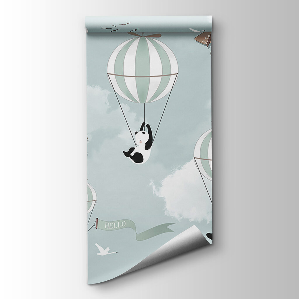 Pandák hőlégballonokon — termékábrázolás