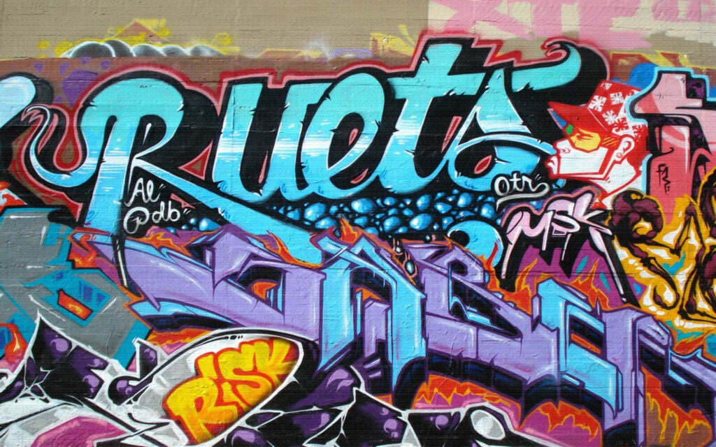 Színes graffitibetűk — teljes motívum