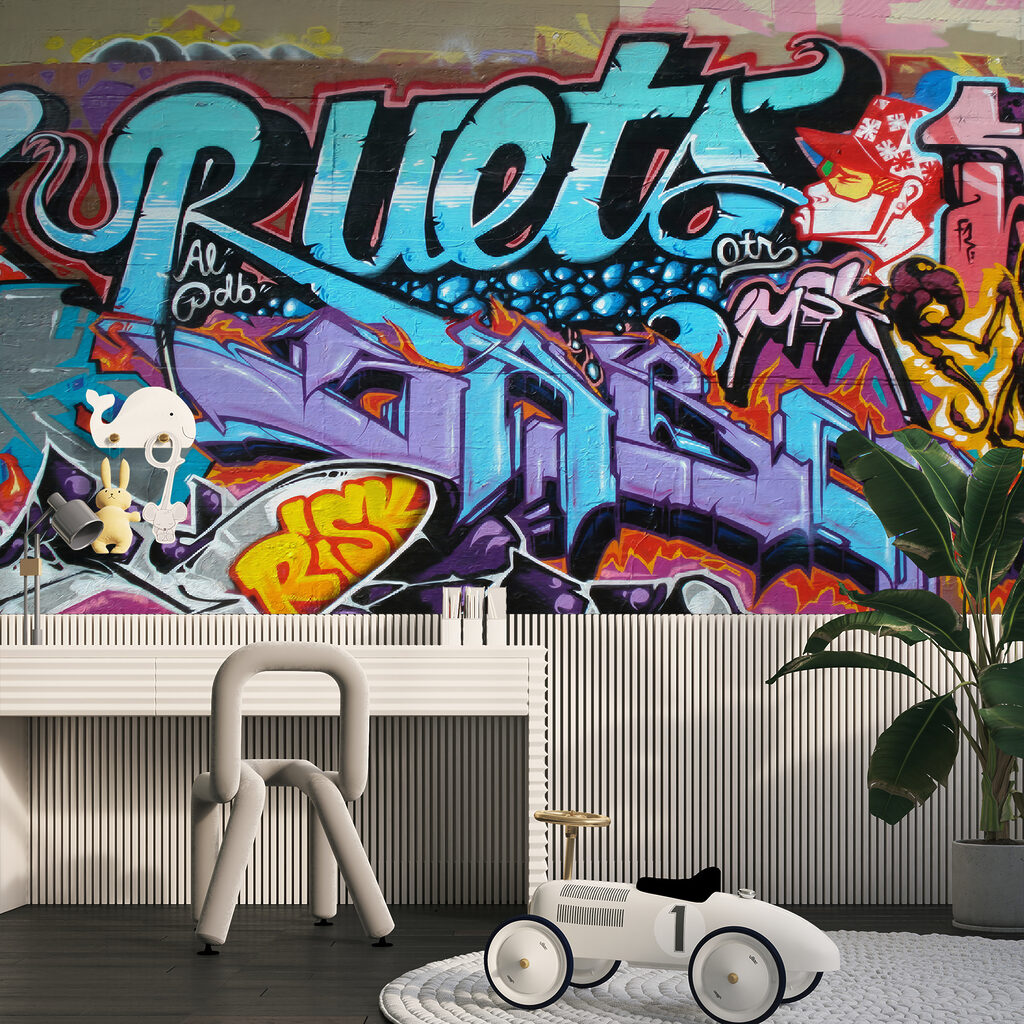 Színes graffitibetűk — lakásbelső 3