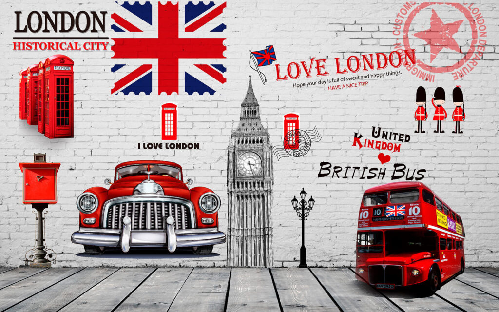 London piros kiemelésekkel — teljes motívum